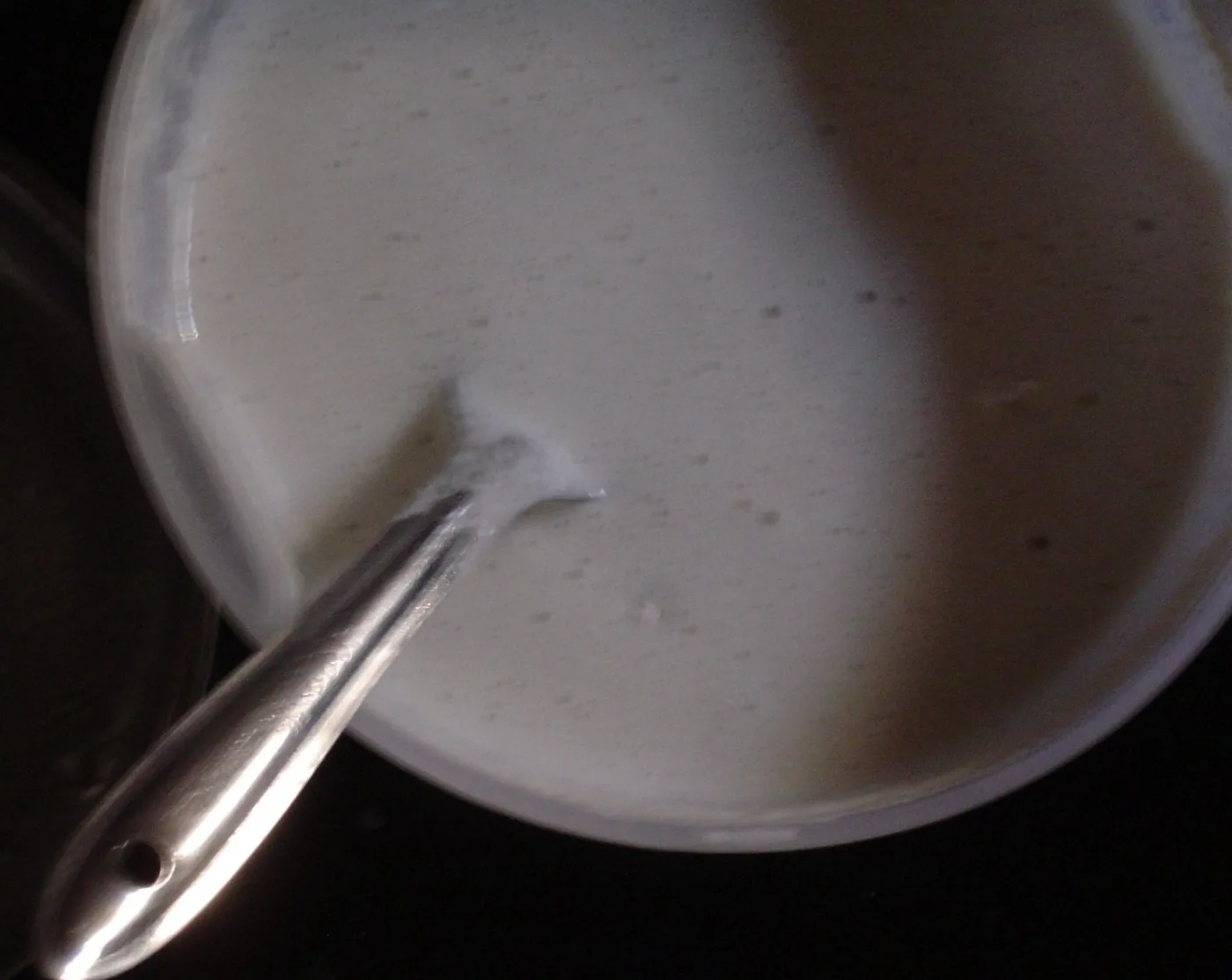 Fermented rice-and-urad batter, ready to spread.